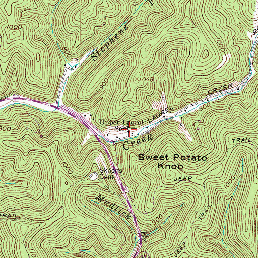 Topographic Map of Upper Laurel School (historical), WV