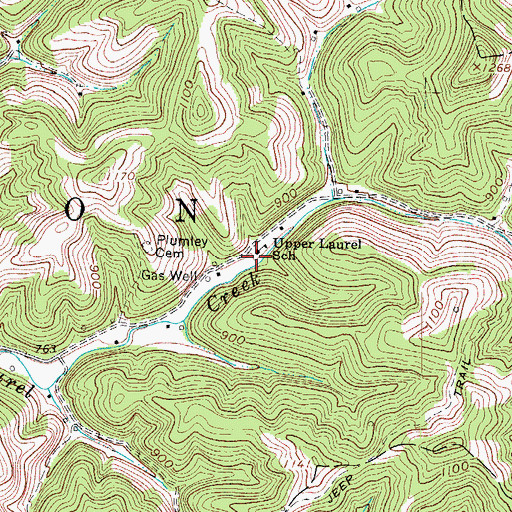 Topographic Map of Upper Laurel School (historical), WV