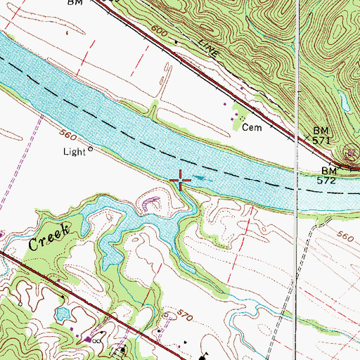 Topographic Map of Upper Ninemile Creek, WV