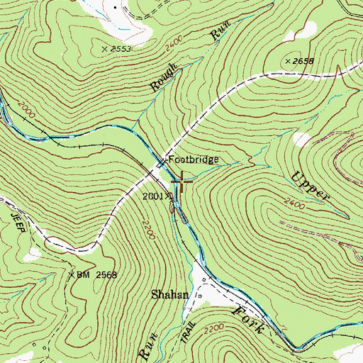 Topographic Map of Upper Rough Run, WV