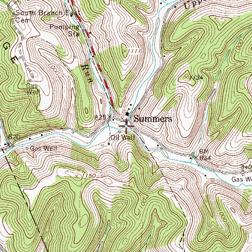 Topographic Map of Upper Run, WV