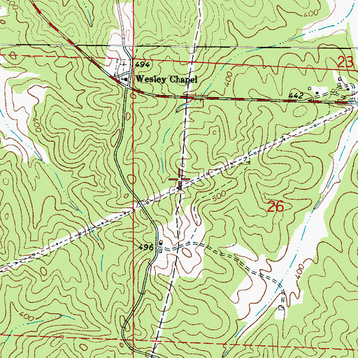 Topographic Map of Wesley Chapel Gas Field, AL