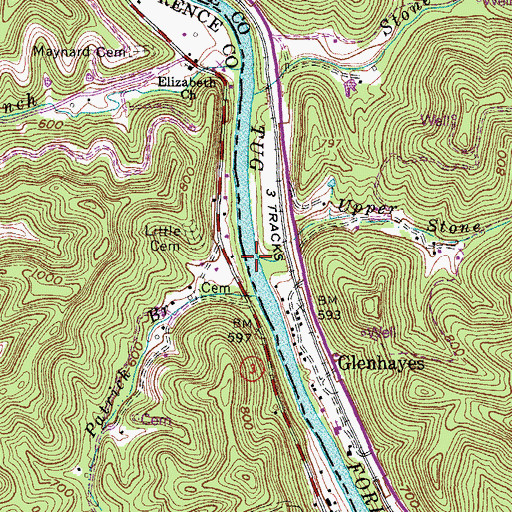 Topographic Map of Upper Stone Branch, WV