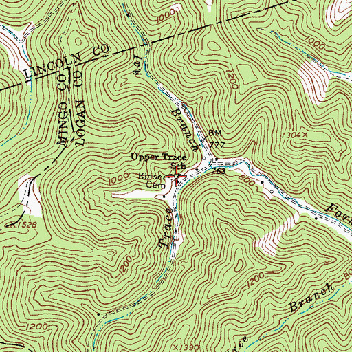 Topographic Map of Upper Trace School (historical), WV