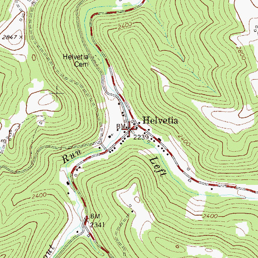 Topographic Map of Upper Trout Run, WV