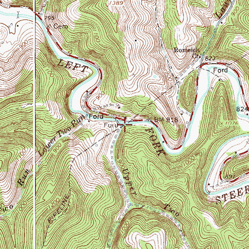 Topographic Map of Upper Two Run, WV