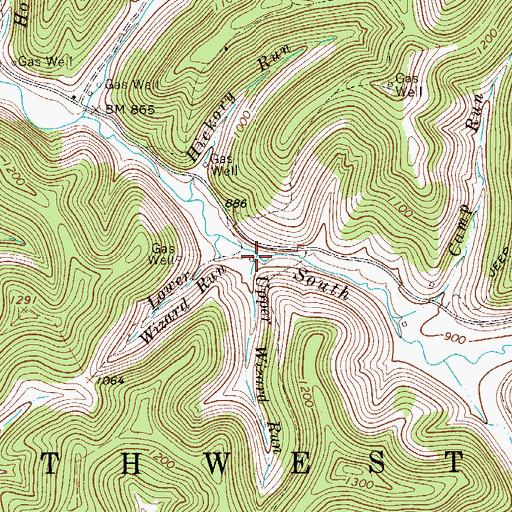 Topographic Map of Upper Wizard Run, WV
