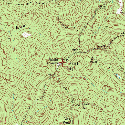 Topographic Map of Utah Hill, WV