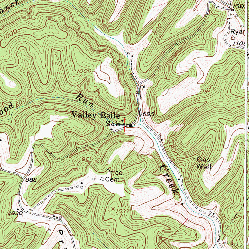 Topographic Map of Valley Belle School (historical), WV