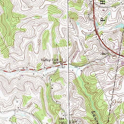 Topographic Map of Valley Dell School (historical), WV