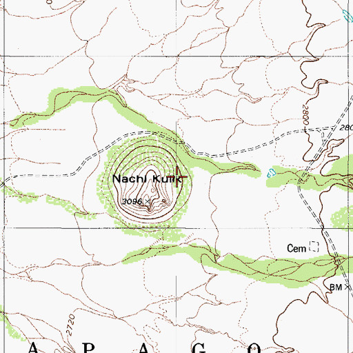Topographic Map of Old Indian Fort (historical), AZ