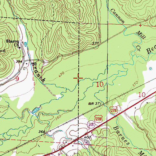 Topographic Map of Beaver Creek Gas Field, AL