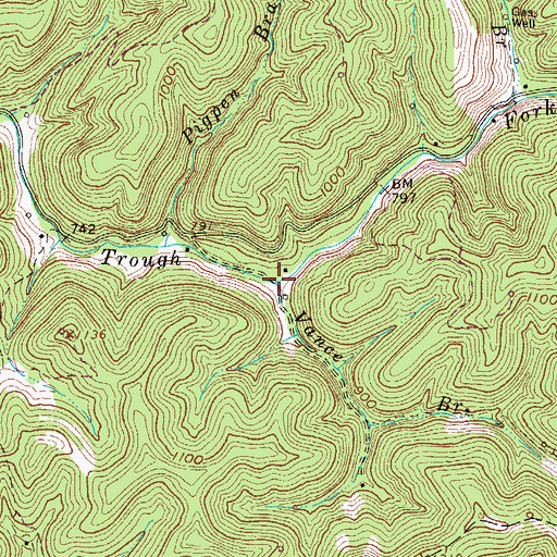 Topographic Map of Vance Branch, WV