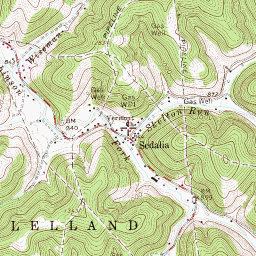 Topographic Map of Vermont Baptist Church, WV