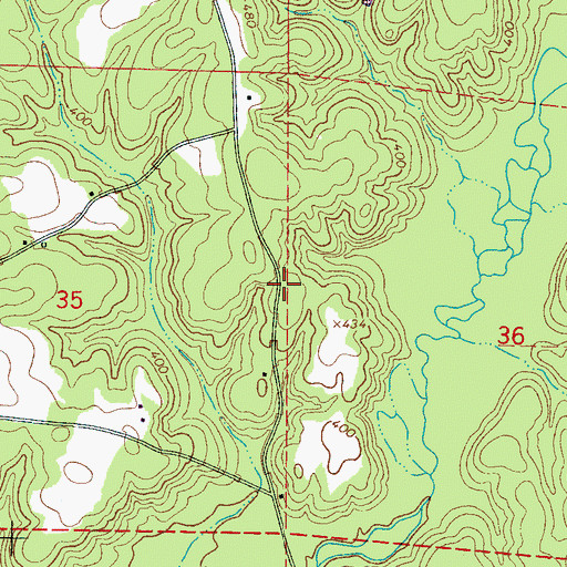 Topographic Map of East Watson Creek Gas Field, AL