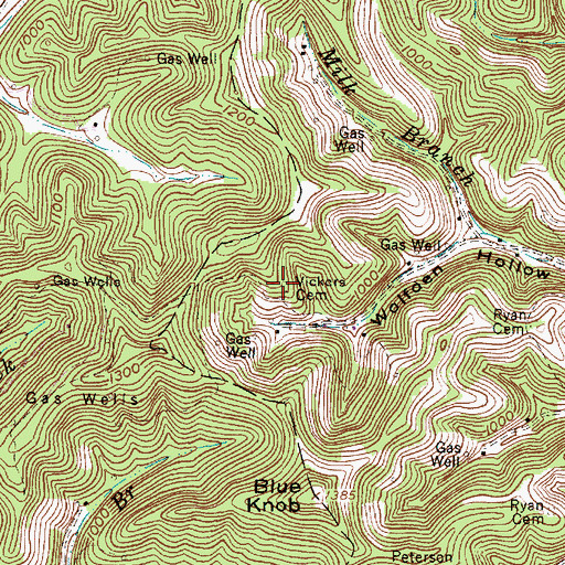 Topographic Map of Vickers Cemetery, WV
