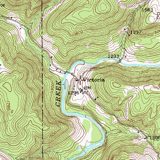 Topographic Map of Victoria, WV