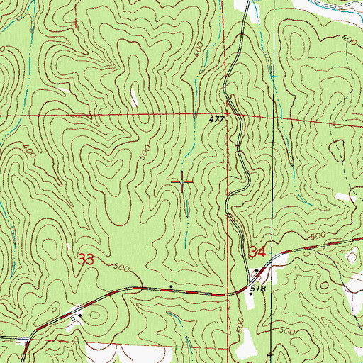 Topographic Map of North Fairview Gas Field, AL