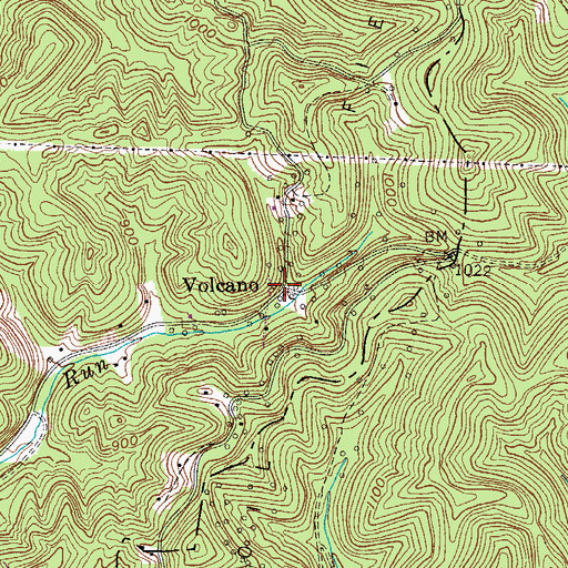 Topographic Map of Volcano, WV