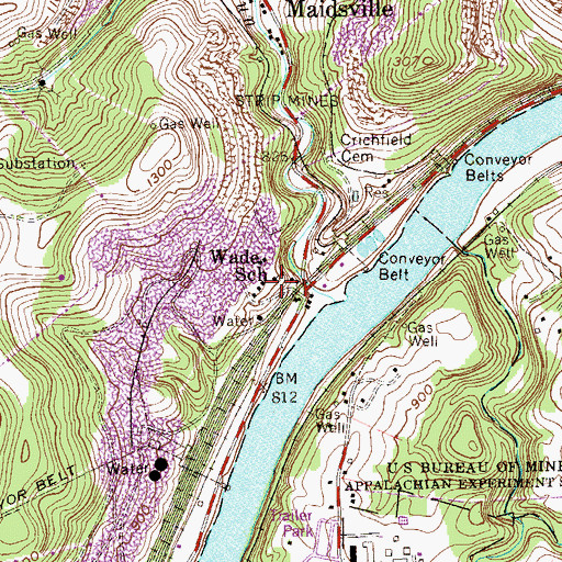 Topographic Map of Wade School (historical), WV