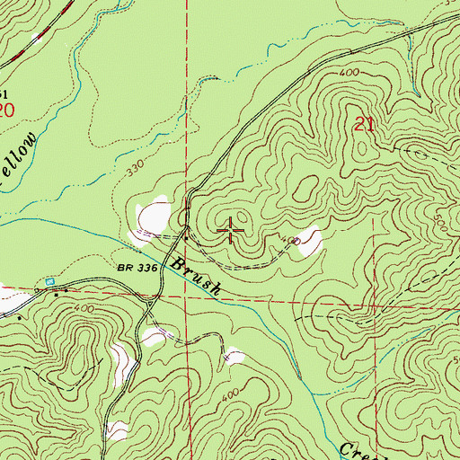 Topographic Map of Brush Creek Gas Field, AL