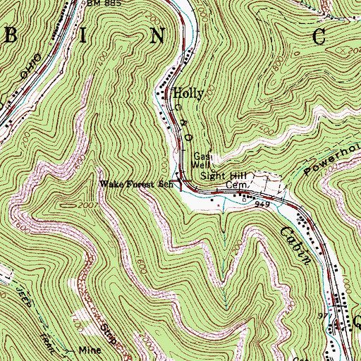 Topographic Map of Wake Forest School (historical), WV