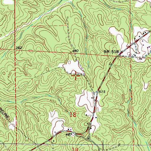 Topographic Map of Fairview Oil and Gas Field, AL
