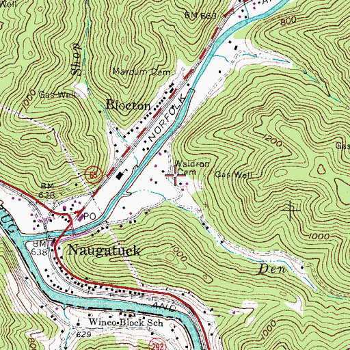 Topographic Map of Waldron Cemetery, WV
