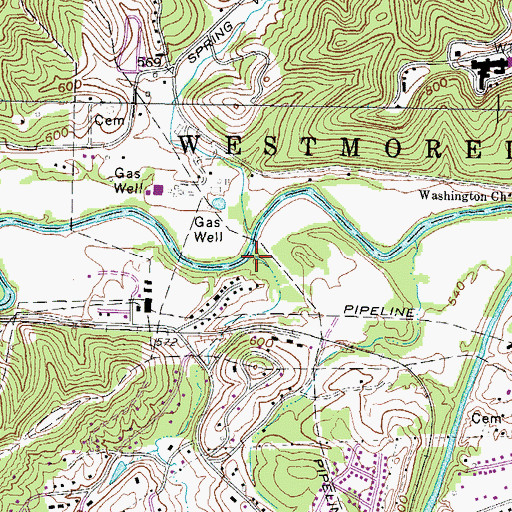 Topographic Map of Walker Branch, WV
