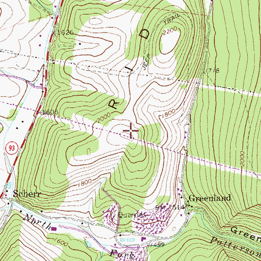 Topographic Map of Walker Ridge, WV
