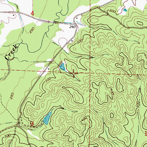 Topographic Map of Yellow Creek Oil Field, AL