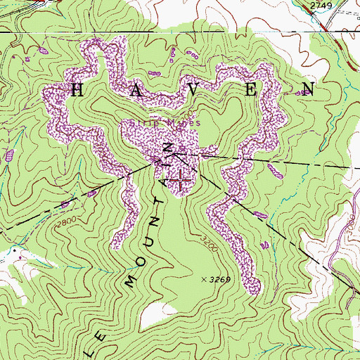 Topographic Map of Wallowhole Mountain, WV