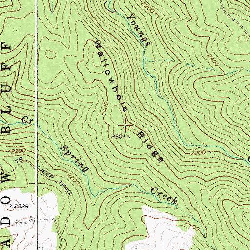 Topographic Map of Wallowhole Ridge, WV