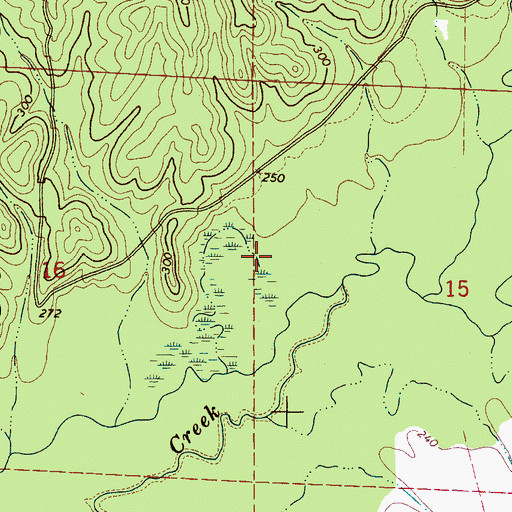Topographic Map of Yellow Creek Gas Field, AL