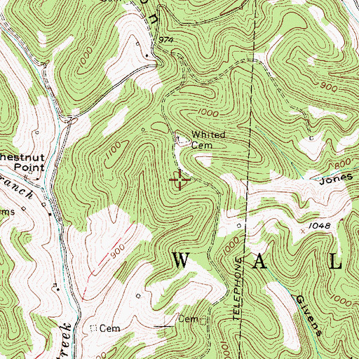 Topographic Map of Walton Ridge, WV