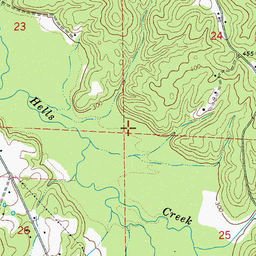 Topographic Map of Hells Creek Gas Field, AL