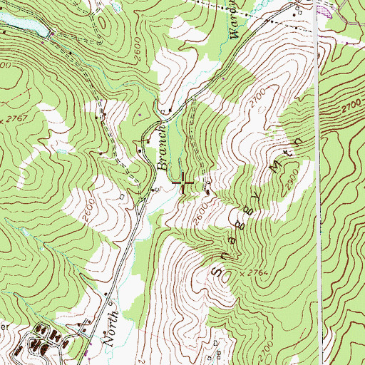 Topographic Map of Wardwell Run, WV