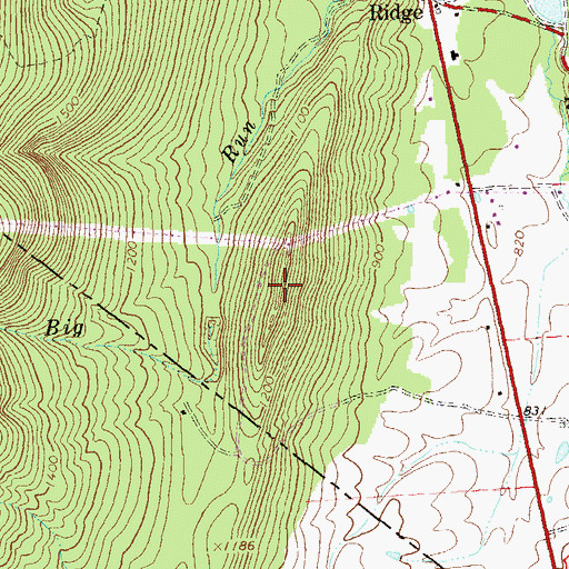 Topographic Map of Warm Springs Ridge, WV