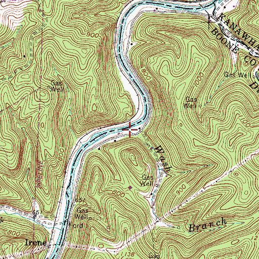 Topographic Map of Wash Branch, WV
