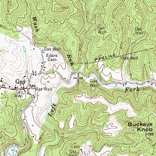Topographic Map of Wash Run, WV