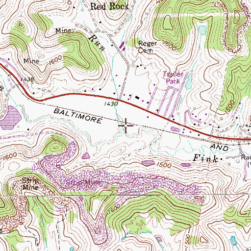 Topographic Map of Wash Run, WV