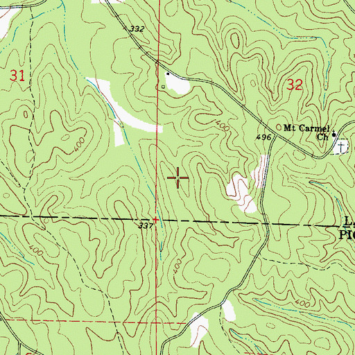 Topographic Map of Mount Carmel Gas Field, AL