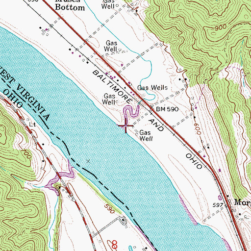 Topographic Map of Washington Run, WV