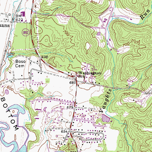 Topographic Map of Washington School (historical), WV