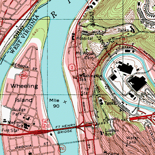 Topographic Map of Washington School (historical), WV