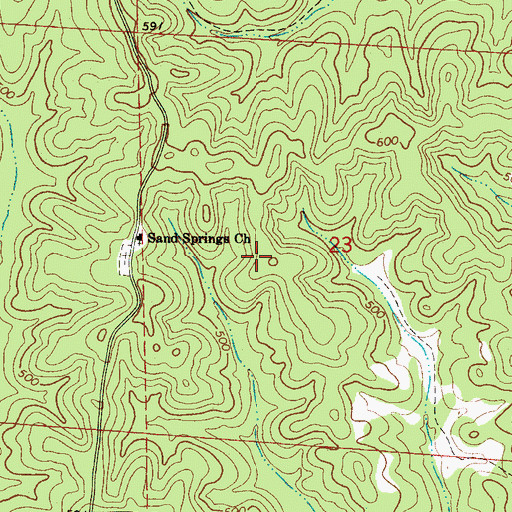 Topographic Map of Sand Springs Oil Field (historical), AL