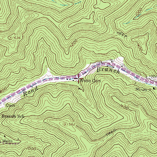 Topographic Map of Webb Cemetery, WV