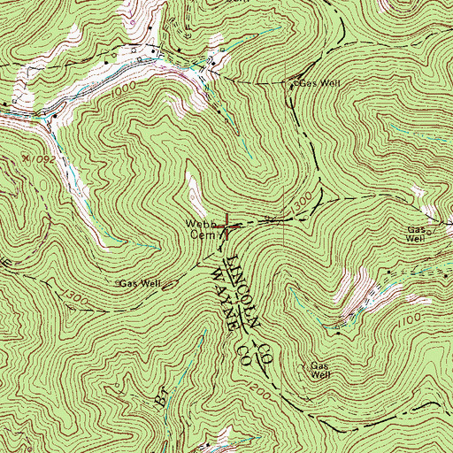 Topographic Map of Webb Cemetery, WV