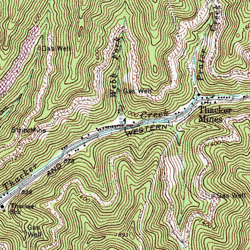 Topographic Map of Webb Fork, WV