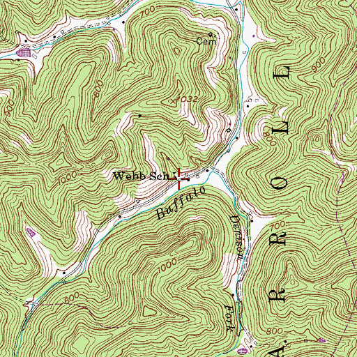 Topographic Map of Webb School (historical), WV